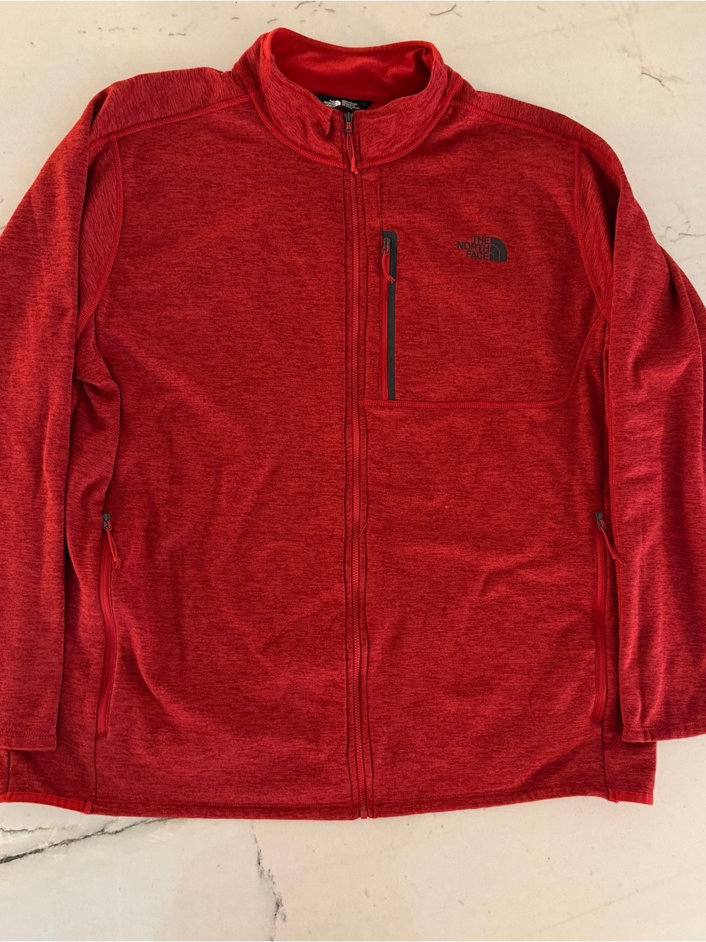 North Face TNF Fleece Jacket Mens 3XL Full Zip Red